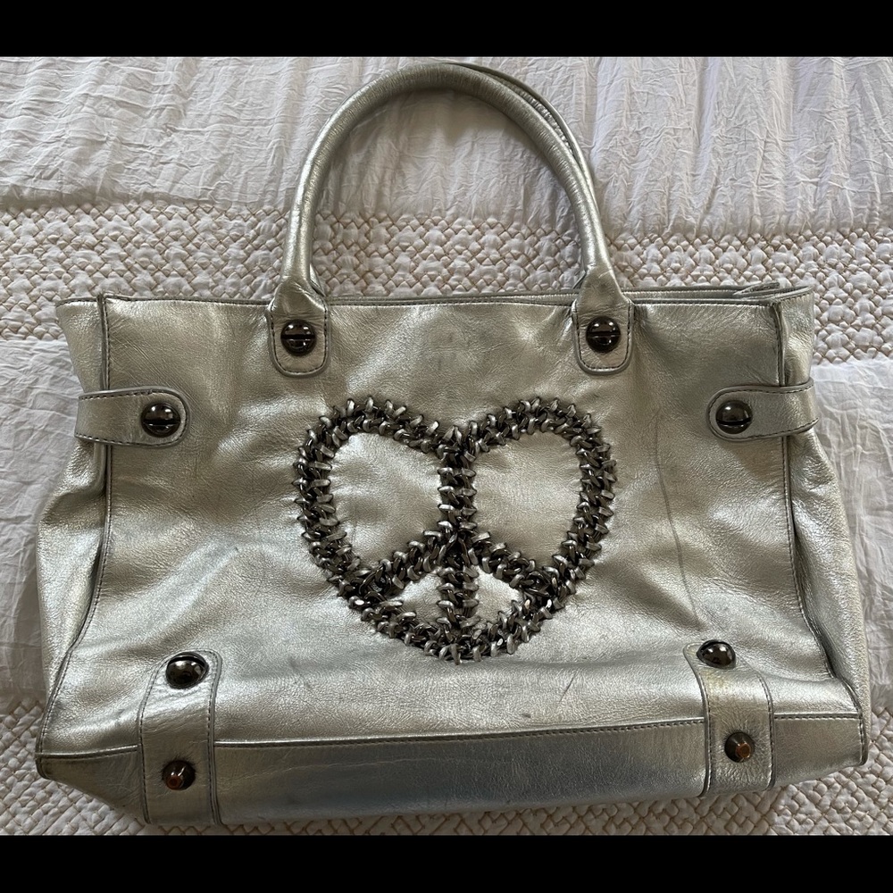 Betsey Johnson Chain Link Heart Tote